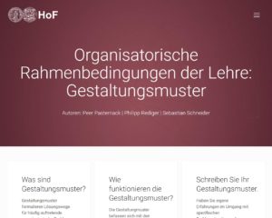 Organisatorische Rahmenbedingungen der Lehre: Gestaltungsmuster