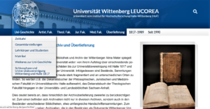 Nach 204 Jahren endlich online: www.uni-wittenberg.de