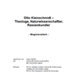 Otto Kleinschmidt – Theologe, Naturwissenschaftler, Rassenkundler